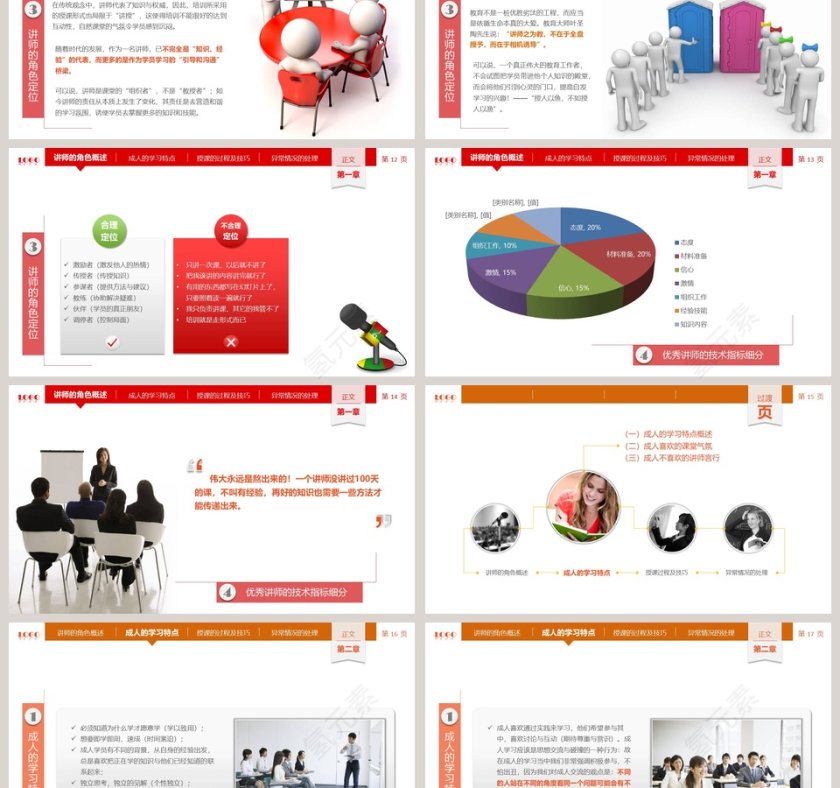 彩色简约讲师授课技巧第3张