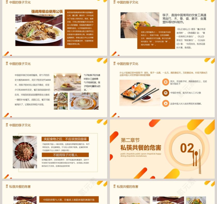 公筷公勺筷乐用餐公筷革命宣传PPT模板第2张