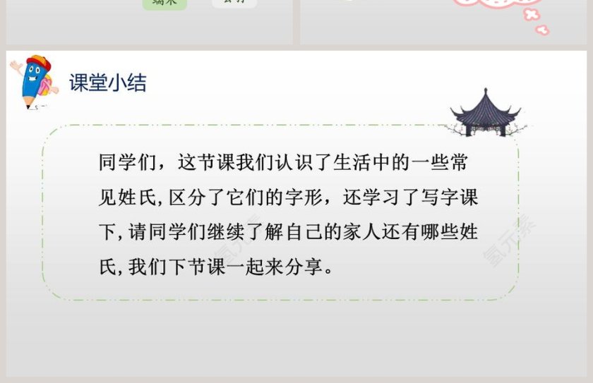 人教部编版一年级语文下册姓氏歌语文课件PPT第4张