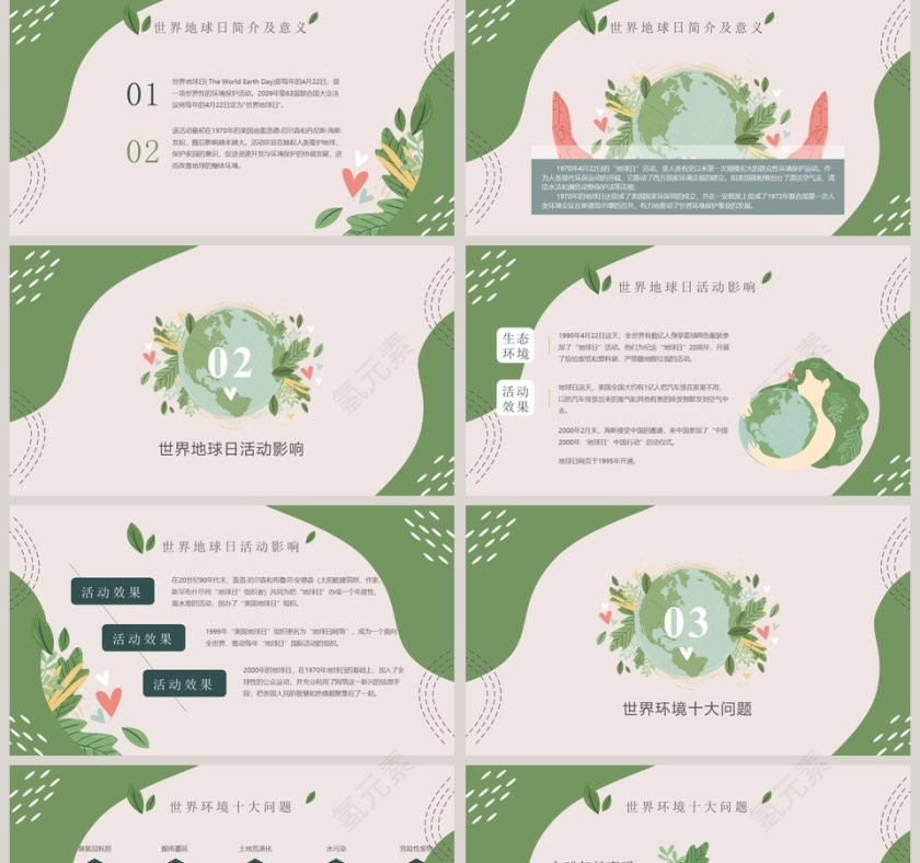 世界地球日主题班会PPT模板第2张