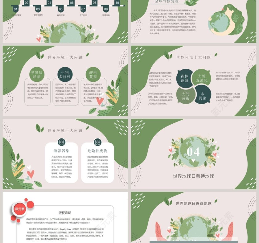 世界地球日主题班会PPT模板第3张