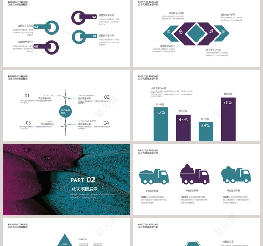 简约商务市场营销工作汇报PPT模板第2张