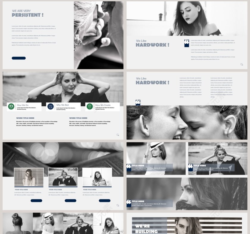 欧美时尚工作总结汇报竞聘述职ppt模板干部转正PPT第8张