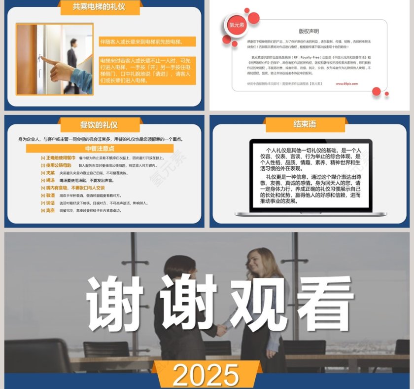 2019商务礼仪培训课件PPT模板第5张