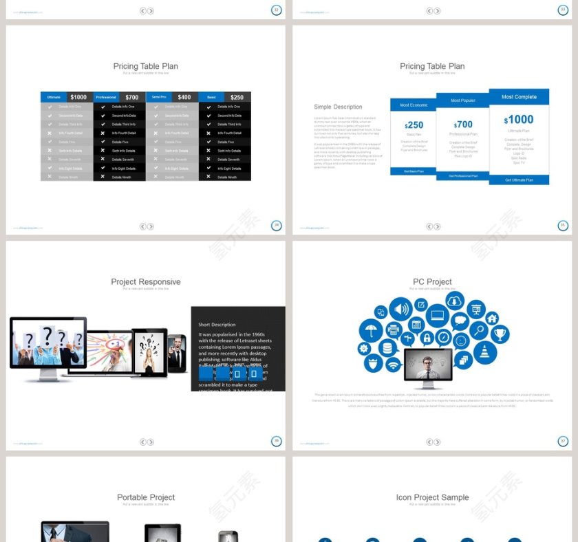  欧美经典商务时尚工作总结PPT模板第8张