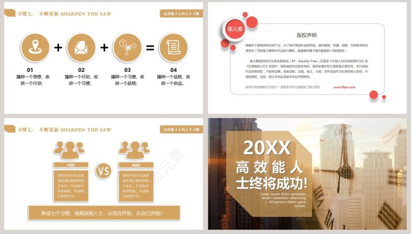 高效能人士的七种习惯ppt模板第8张