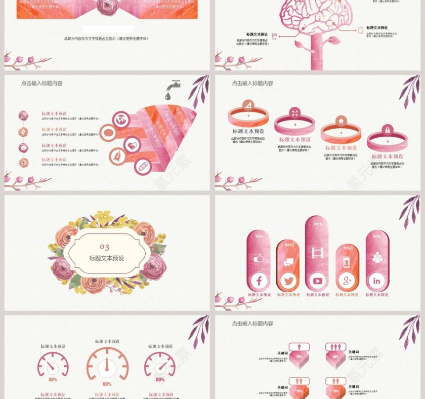 水彩风汇报总结通用PPT模板第3张