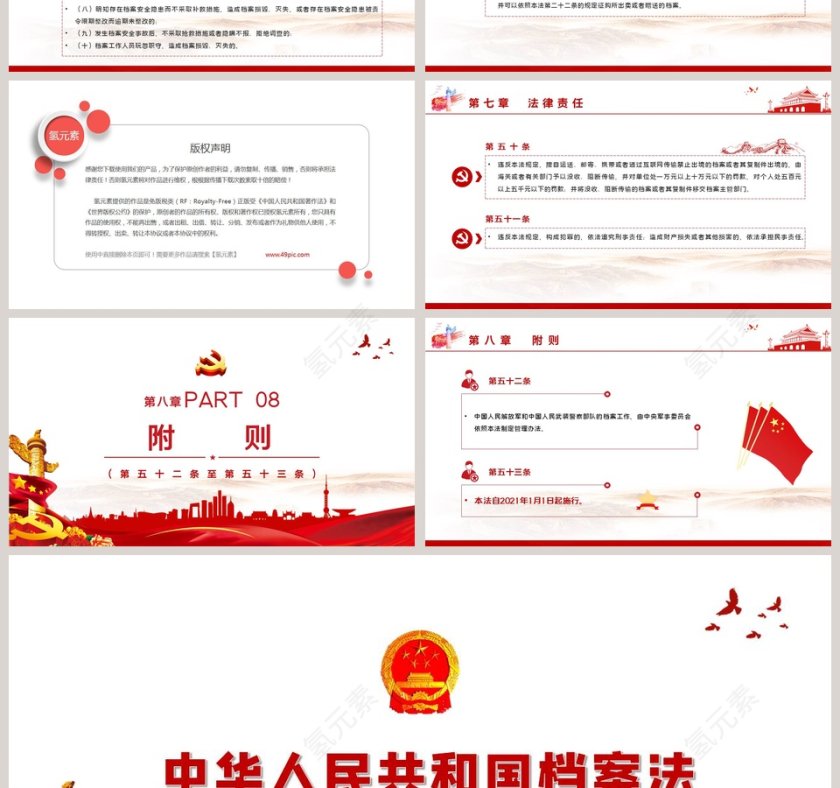 中华人民共和国档案法PPT模板第7张