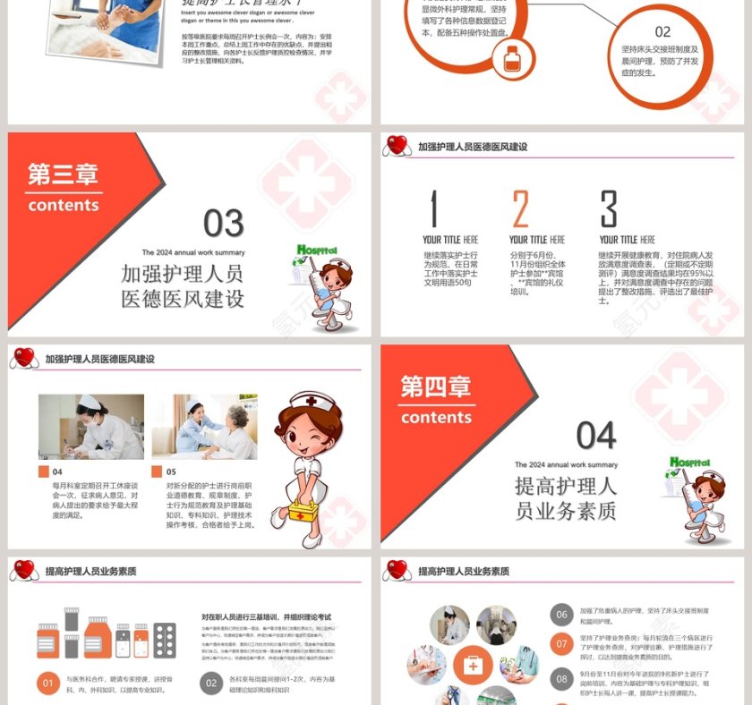 简约框架完整护士长年终述职报告PPT第3张