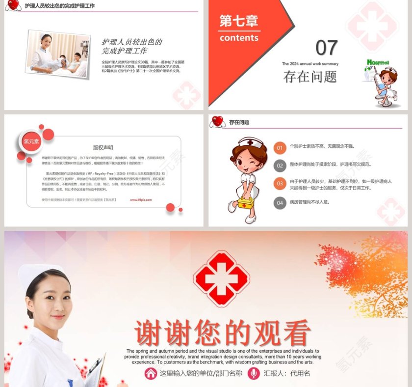 简约框架完整护士长年终述职报告PPT第5张