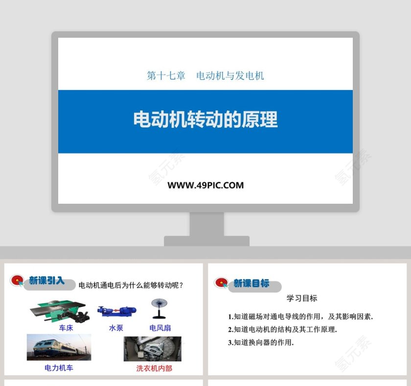 第十七章电动机与发电机-PPT模板第1张