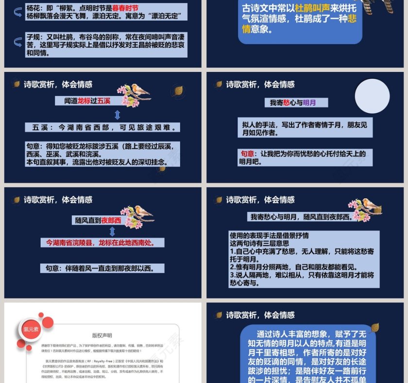 课文解析七年级语文上册闻王昌龄左迁龙标遥有此寄语文课件PPT第3张