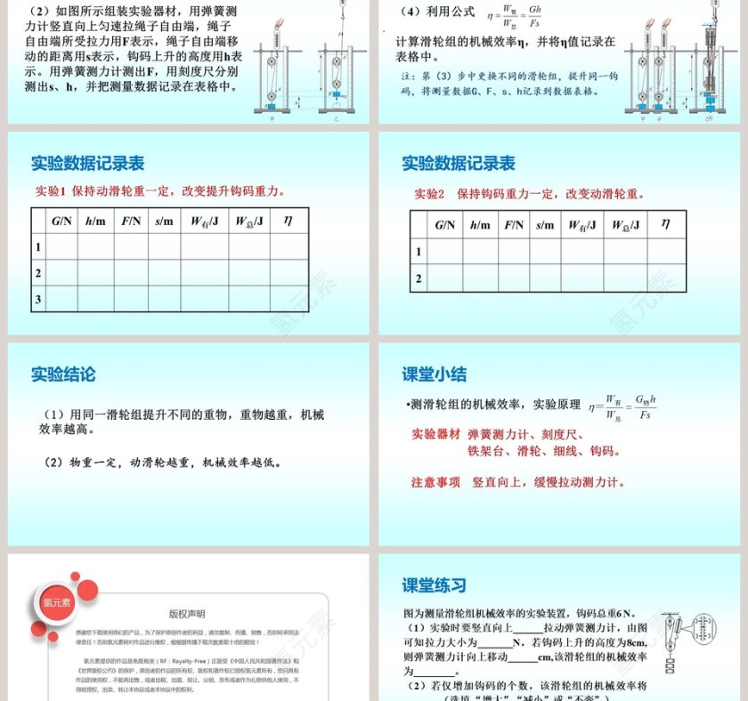 测滑轮组的机械效率-第九章机械和功教学ppt课件第3张