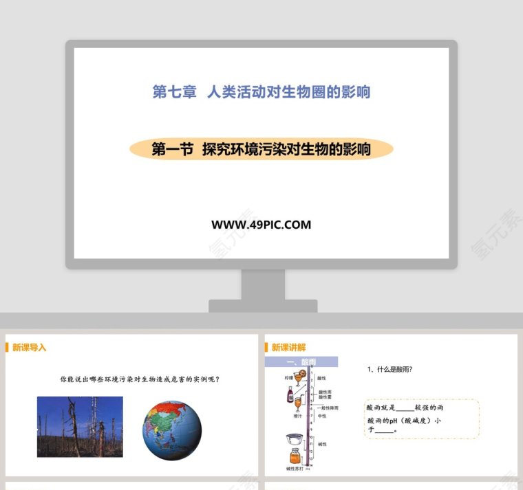 第一节  探究环境污染对生物的影响-第七章  人类活动对生物圈的影响教学ppt课件第1张