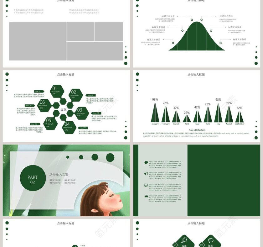 小清新立夏总结汇报PPT模板第2张