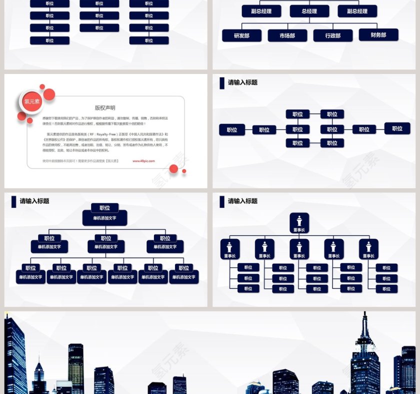 企业组织架构图PPT模版2第3张