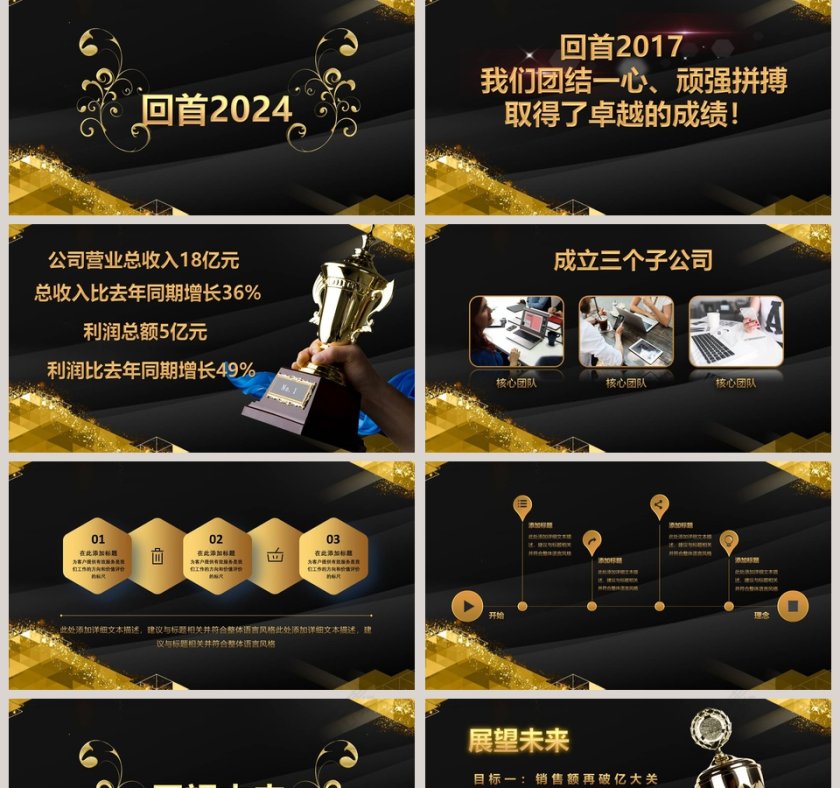 黑色简约大气企业年会颁奖典礼动态PPT第2张