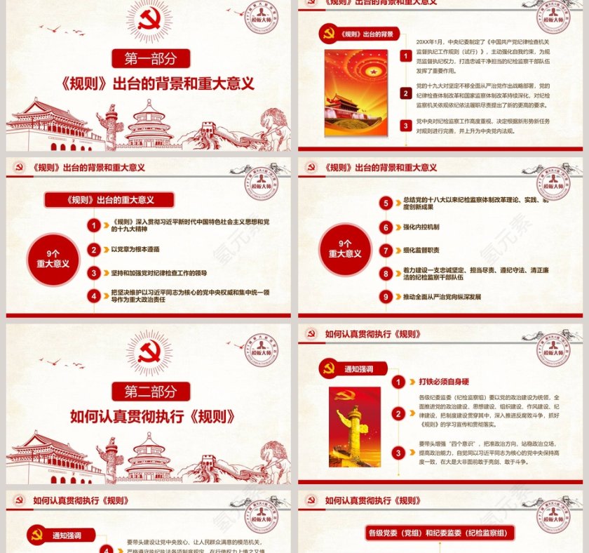 微党课检查机关监督执纪工作规则PPT模板 第2张