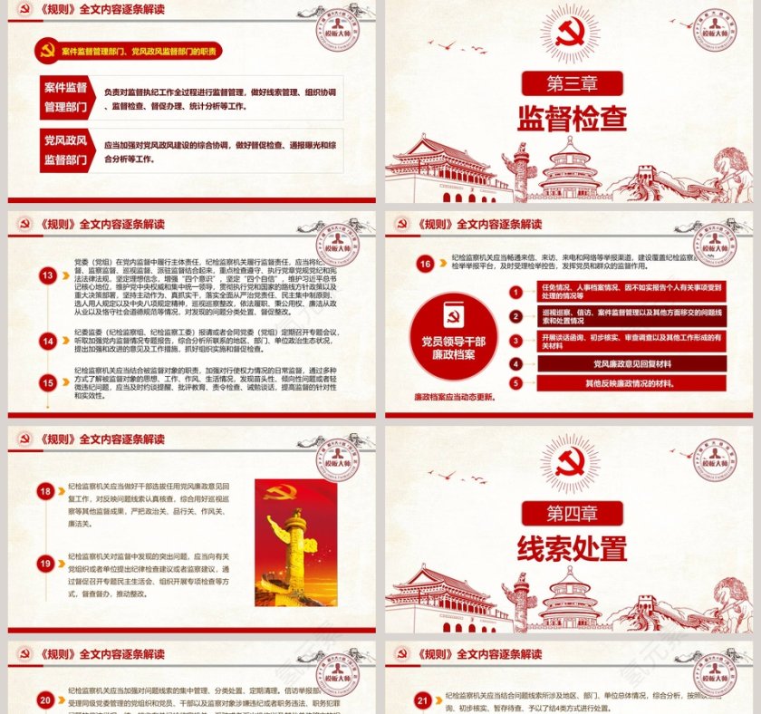 微党课检查机关监督执纪工作规则PPT模板 第5张