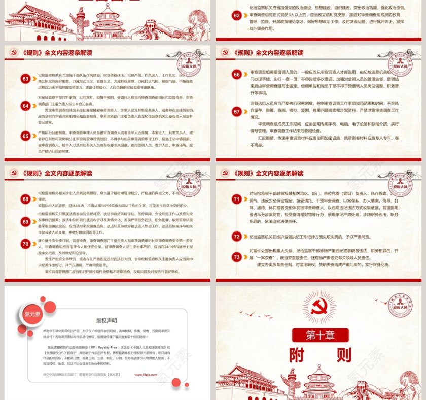 微党课检查机关监督执纪工作规则PPT模板 第10张