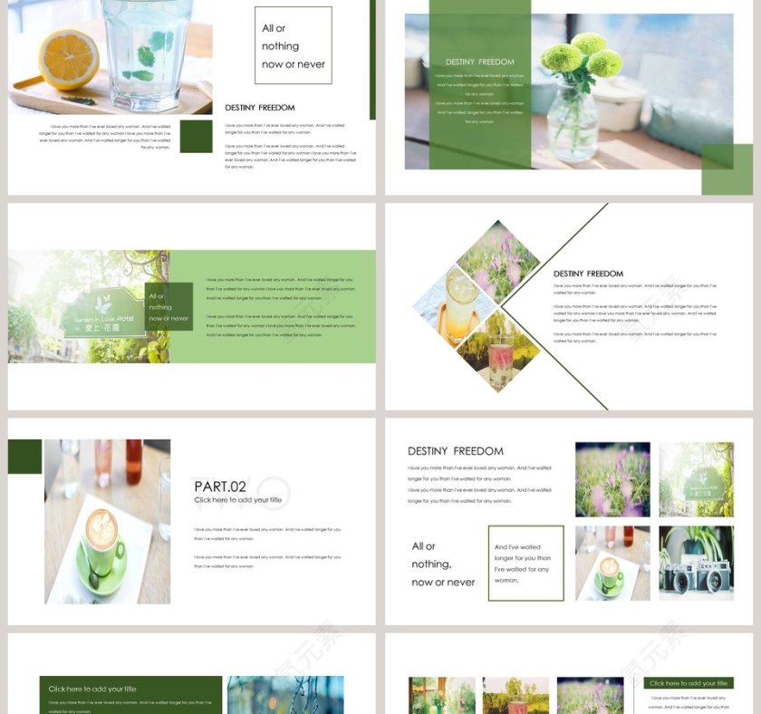 清新极简总结PPT模板第2张