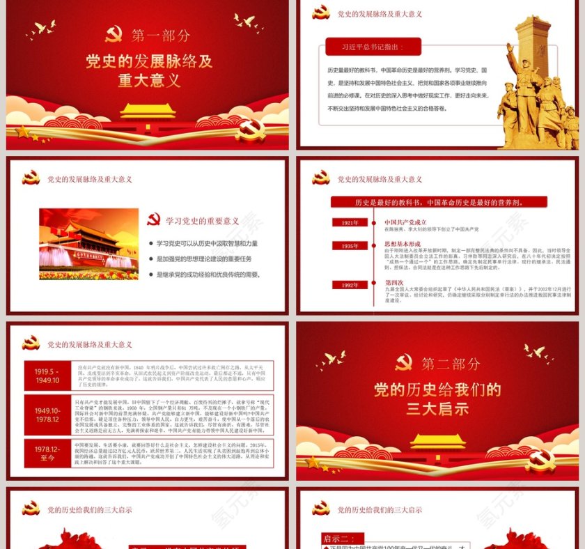 热烈庆祝中国共产党建党100周年专题党课PPT模板第2张