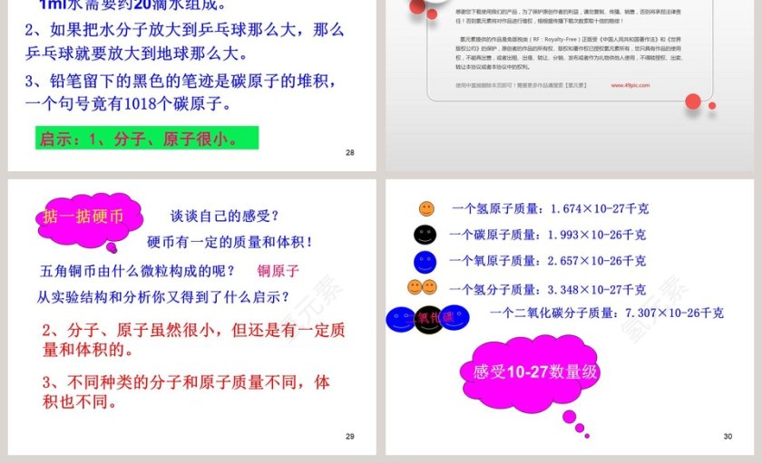 基于物质的微观粒子模型的PPT模板设计与应用第7张