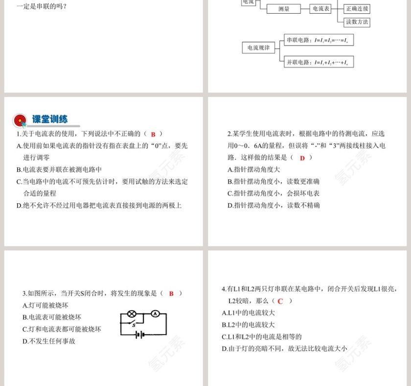 第十四章了解电路-科学探究串联和并联电路的电流教学ppt课件第7张