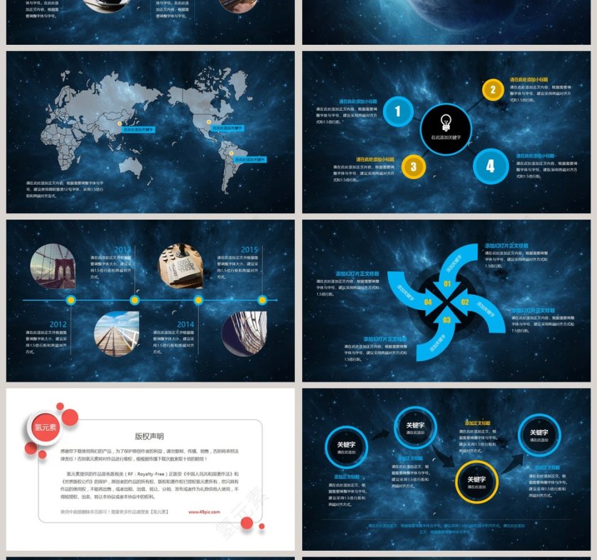 简约大气炫酷宇宙星空科技动态PPT模板第4张