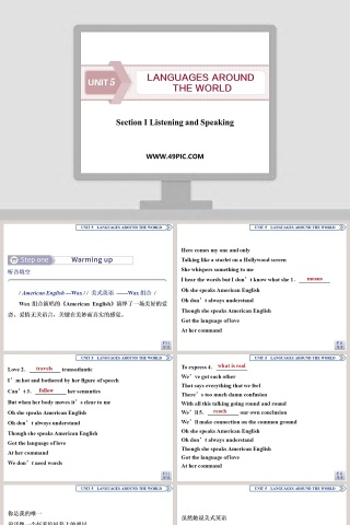 论文答辩PPT模板：Section Listening and Speaking