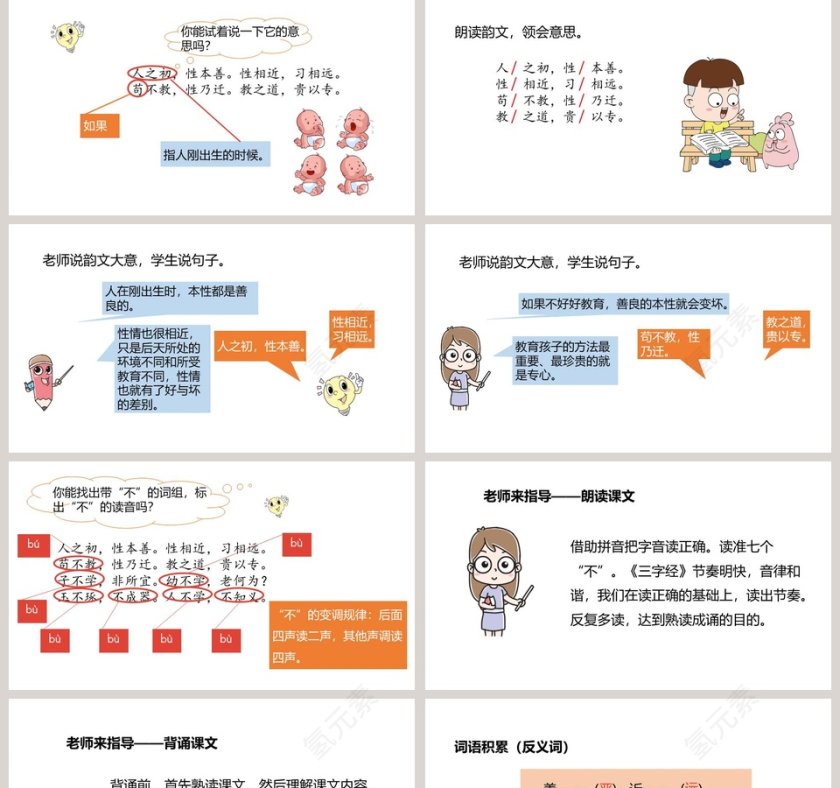 简约人之初教师说课PPT模板第2张
