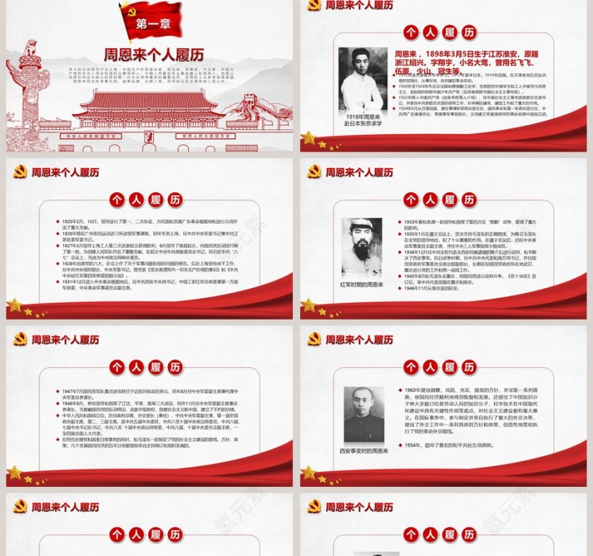 周恩来逝世43周年纪念PPT第2张