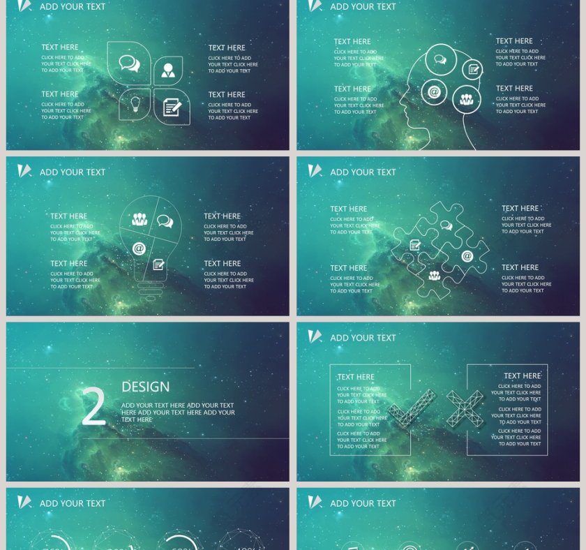简约大气炫酷宇宙星空科技动态PPT模板第2张
