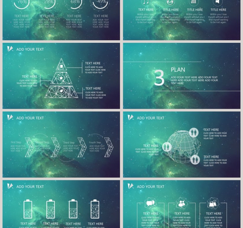 简约大气炫酷宇宙星空科技动态PPT模板第3张