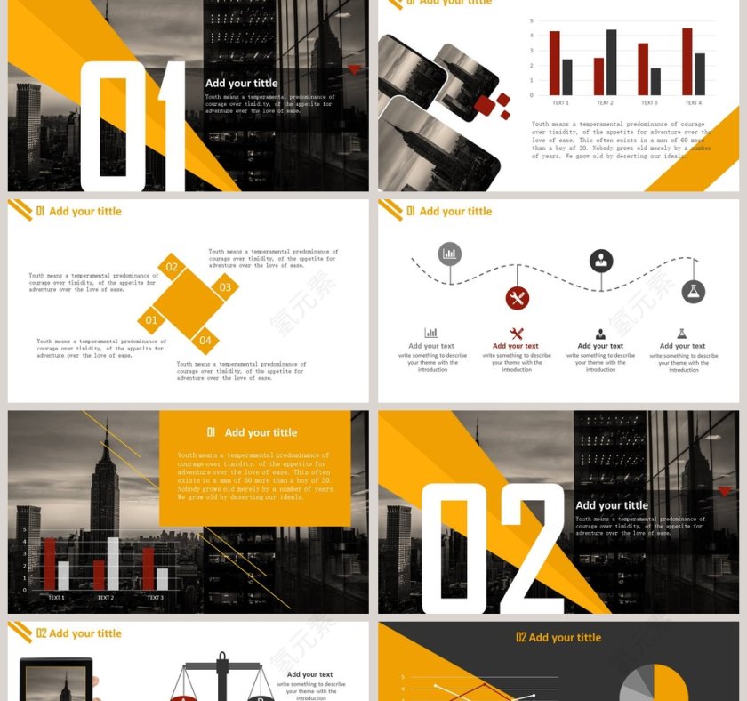 欧美经典商务时尚工作总结PPT模板第2张