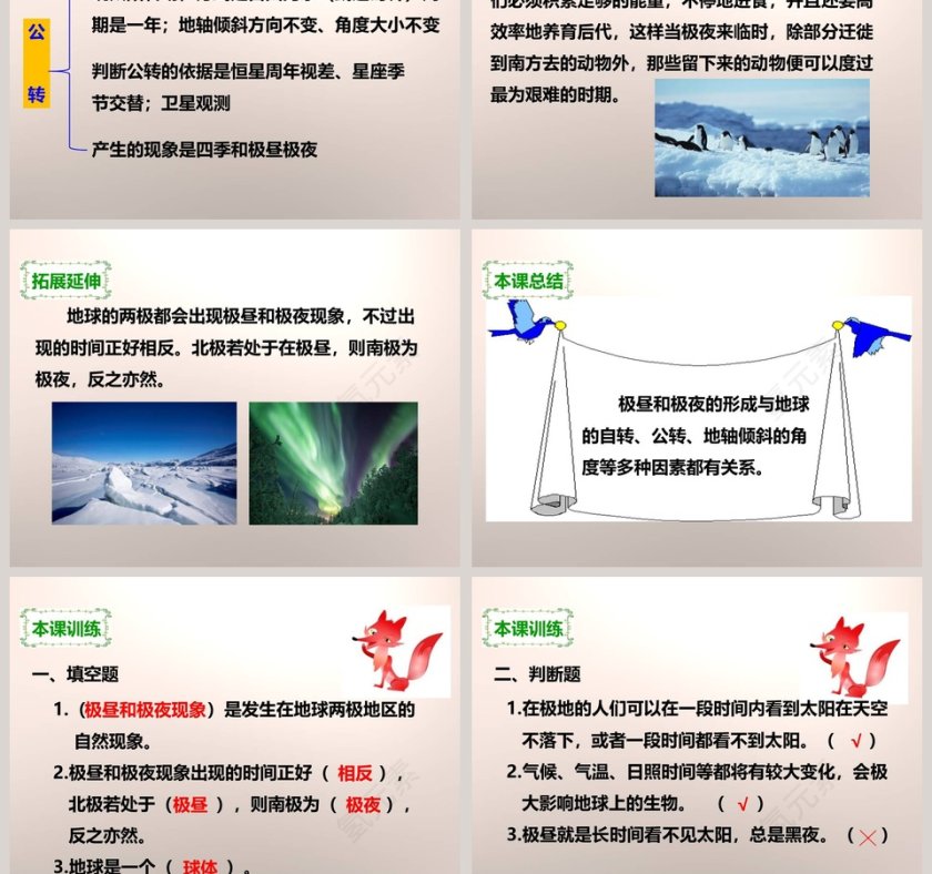 教科版五年级下册-极昼和极夜的解释教学ppt课件第5张