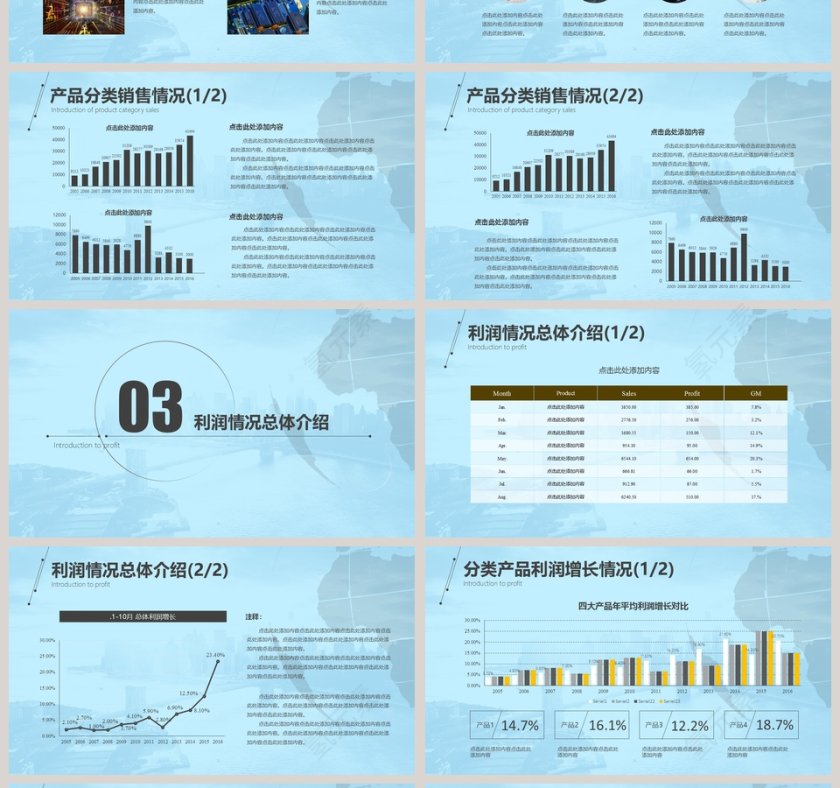 蓝色20xx年市场销售工作计划总结报告PPT模板第4张