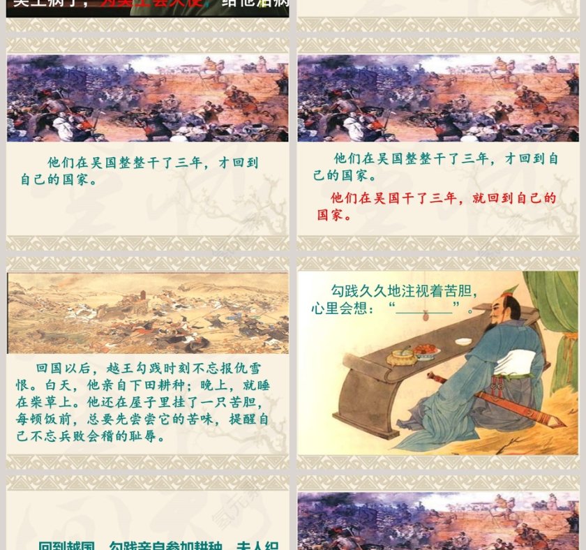 卧薪尝胆成语故事课件PPT模板第4张