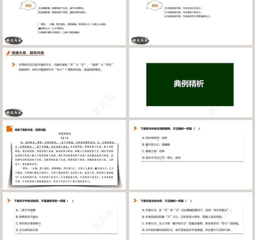 鱼我所欲也语文教学PPT课件第6张