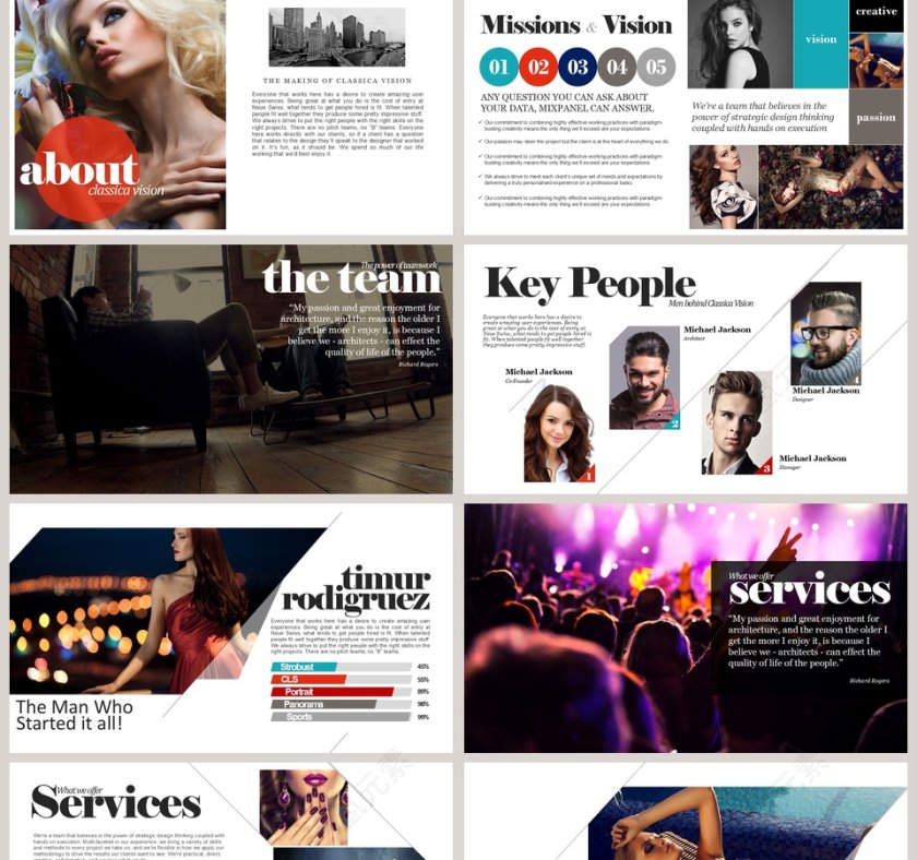  欧美经典商务时尚工作总结公司宣传介绍PPT第2张