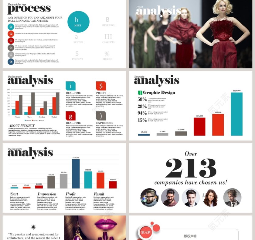  欧美经典商务时尚工作总结公司宣传介绍PPT第5张