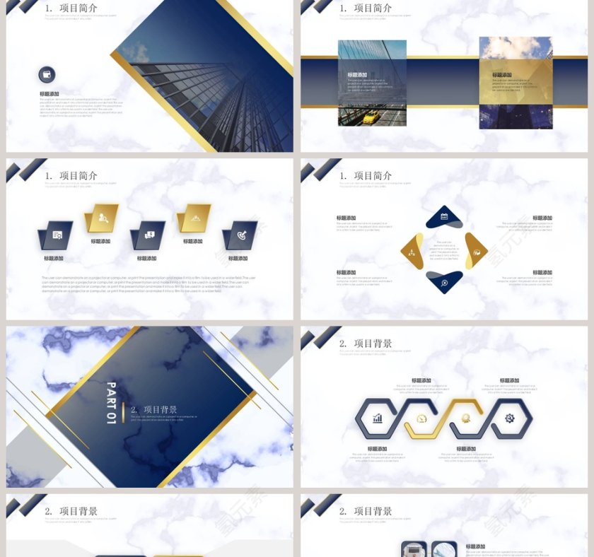 高端精美大气项目介绍PPT模板第2张