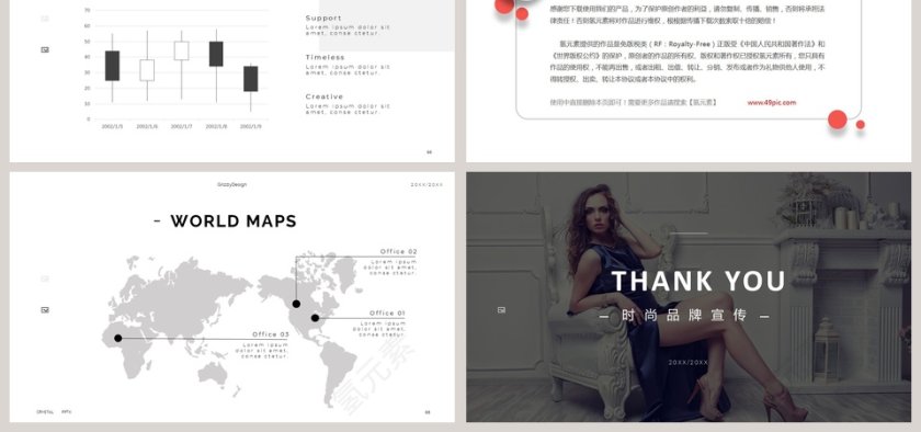 时尚欧美风时尚品牌服装宣传PPT模板第6张