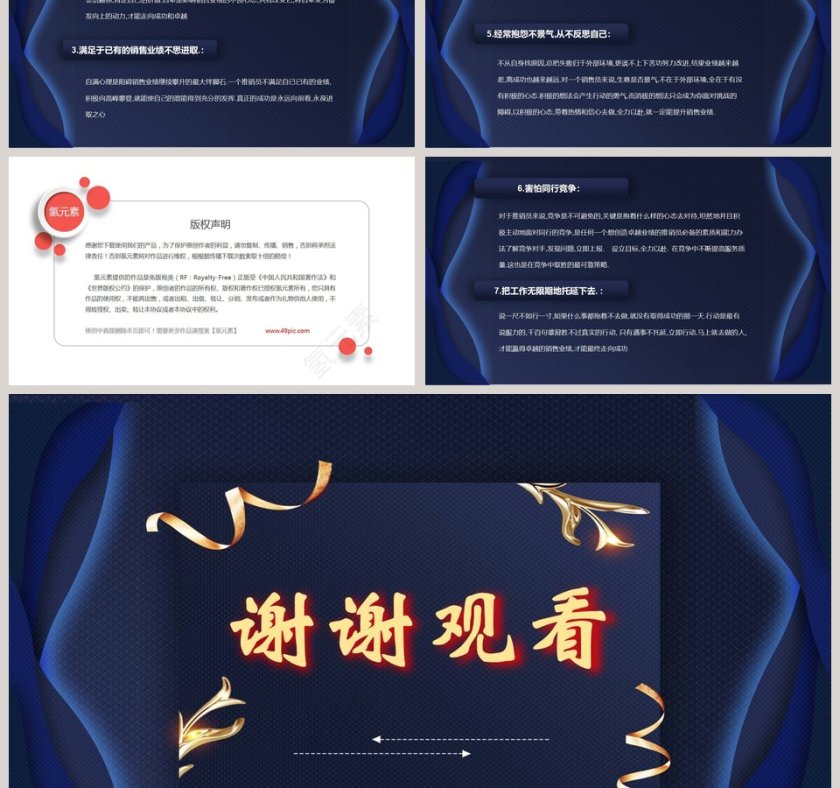 蓝色黑色大气销售心态培训PPT第6张