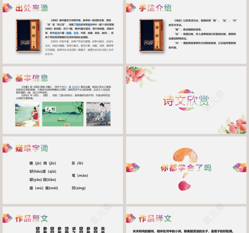 部编版八年级语文关雎语文课件PPT第2张