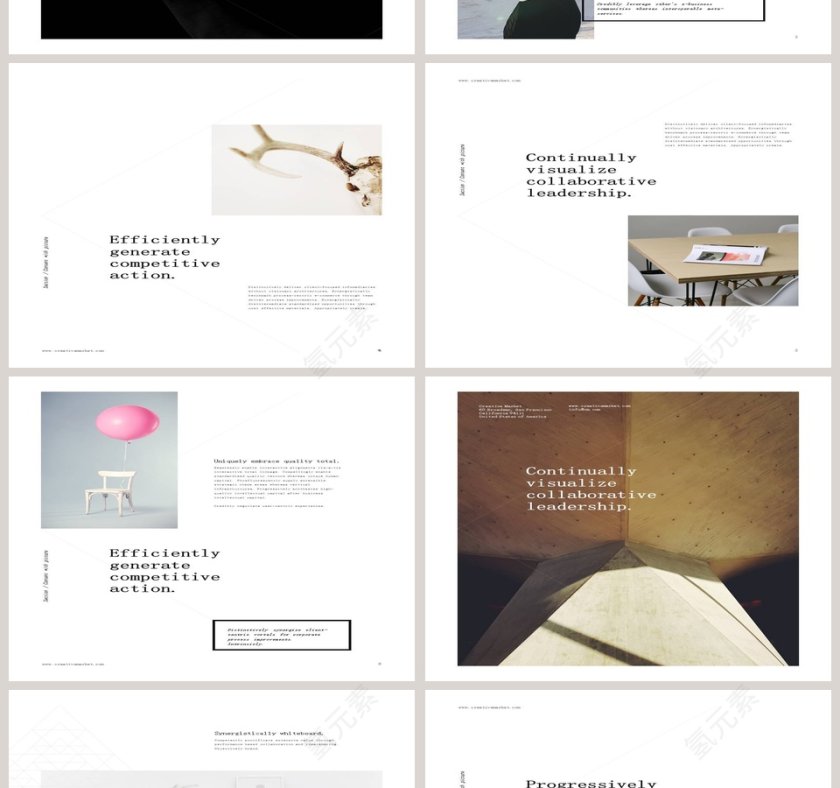 欧美极简PPT杂志风创业书PPT模板第2张