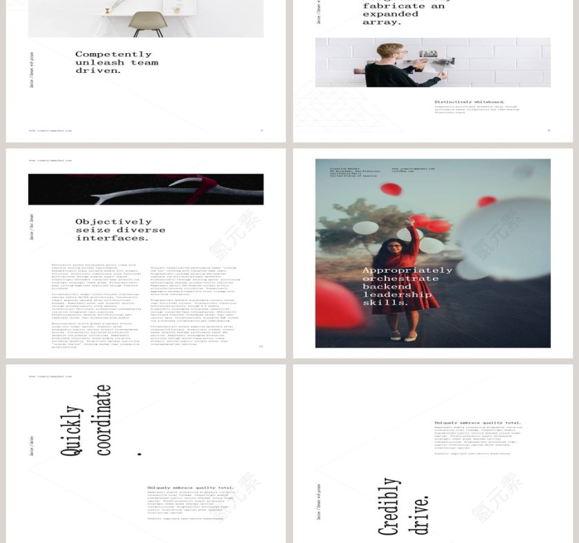 欧美极简PPT杂志风创业书PPT模板第3张