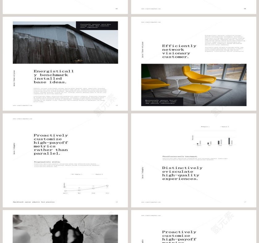 欧美极简PPT杂志风创业书PPT模板第4张