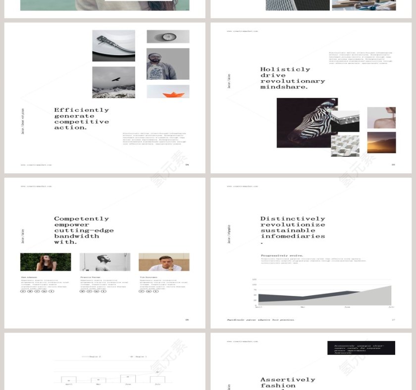 欧美极简PPT杂志风创业书PPT模板第6张