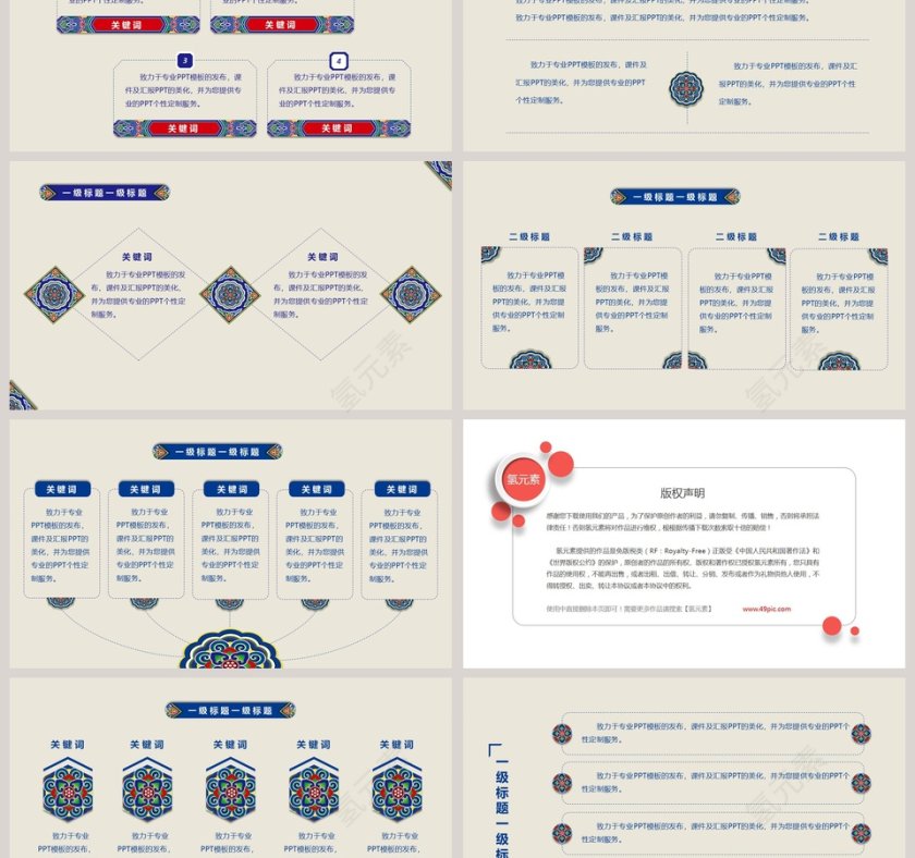 2019中 国 风 通 用 汇 报 模 板模板第3张